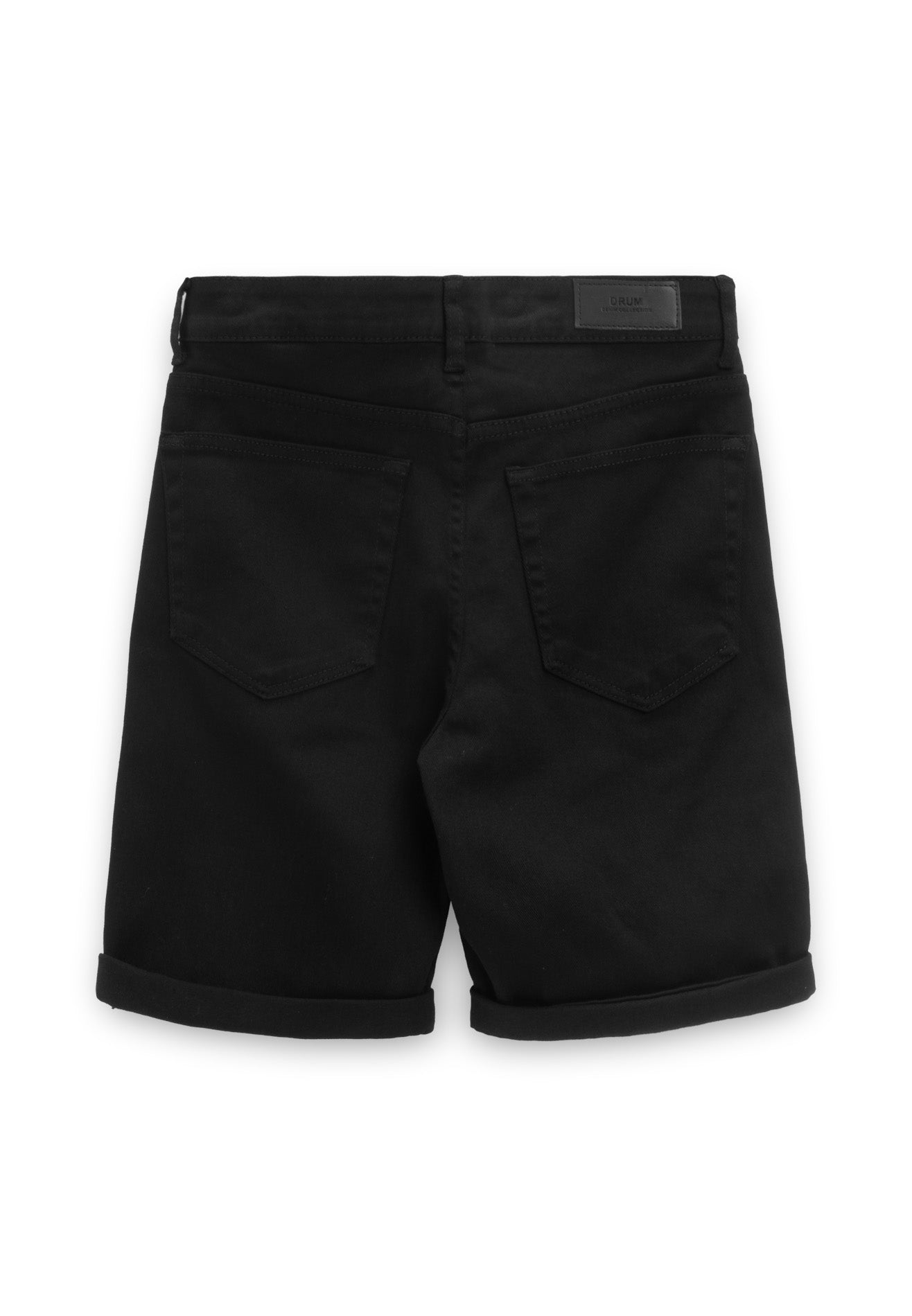 DRUM Classic Washed Details Short Jeans-Black