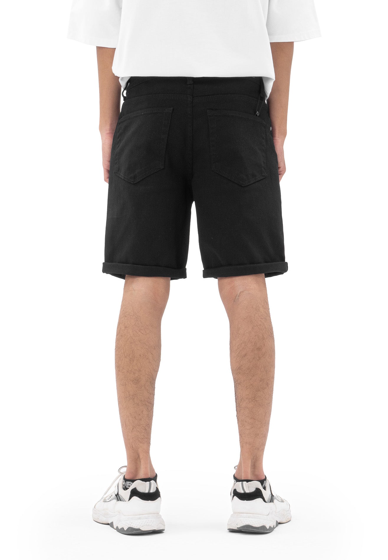 DRUM Classic Washed Details Short Jeans-Black