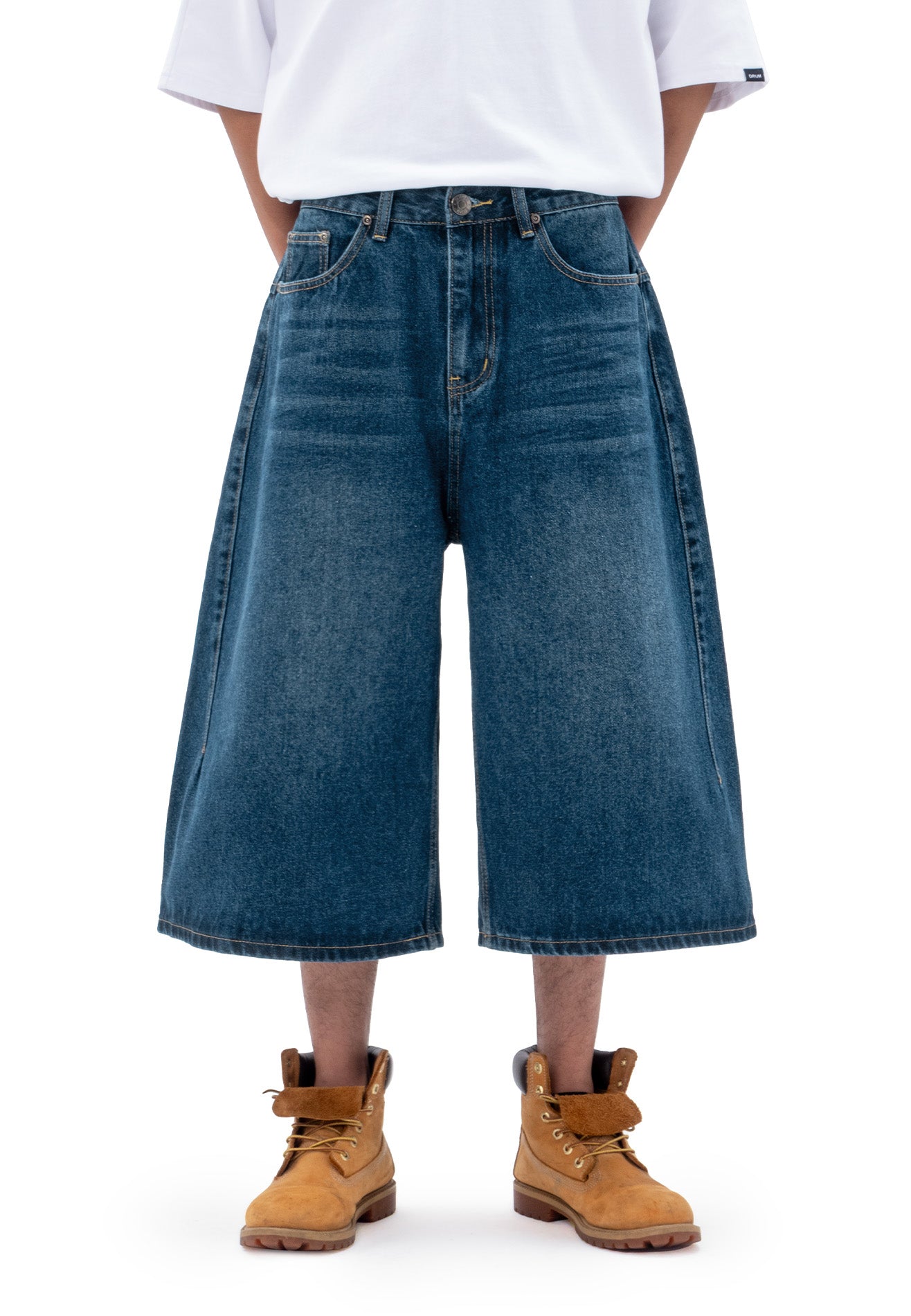 DRUM S. Skater Baggy Denim Jorts - Dark Blue