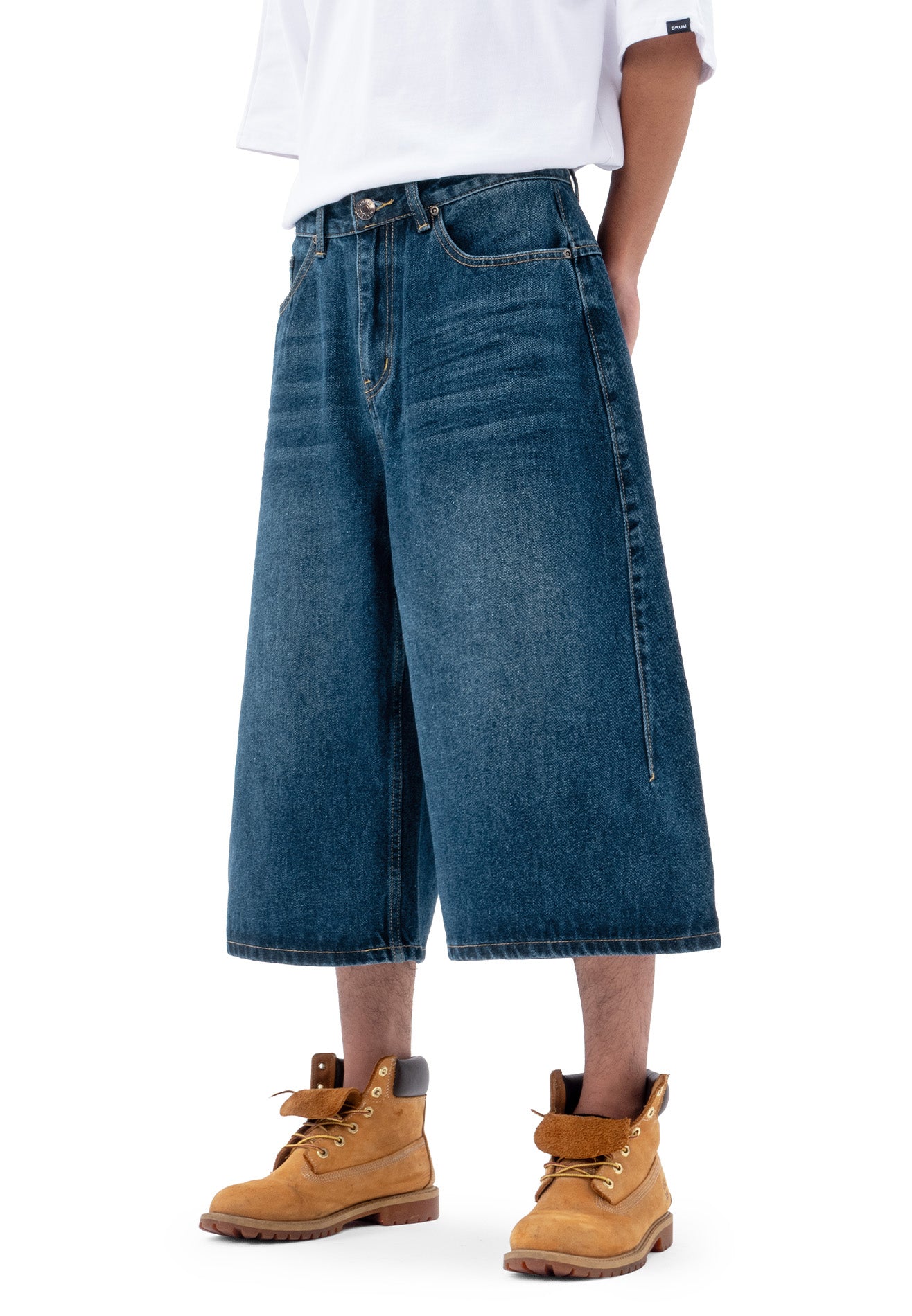 DRUM S. Skater Baggy Denim Jorts - Dark Blue