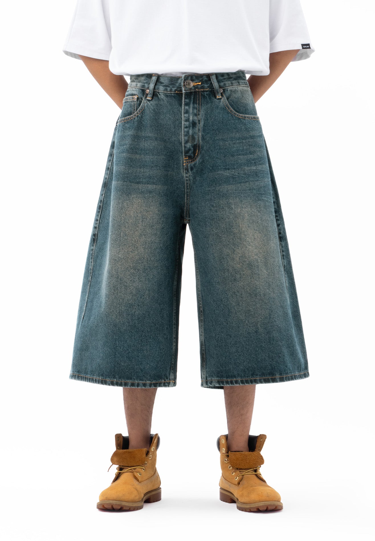 DRUM S. Skater Baggy Denim Jorts - Light Blue