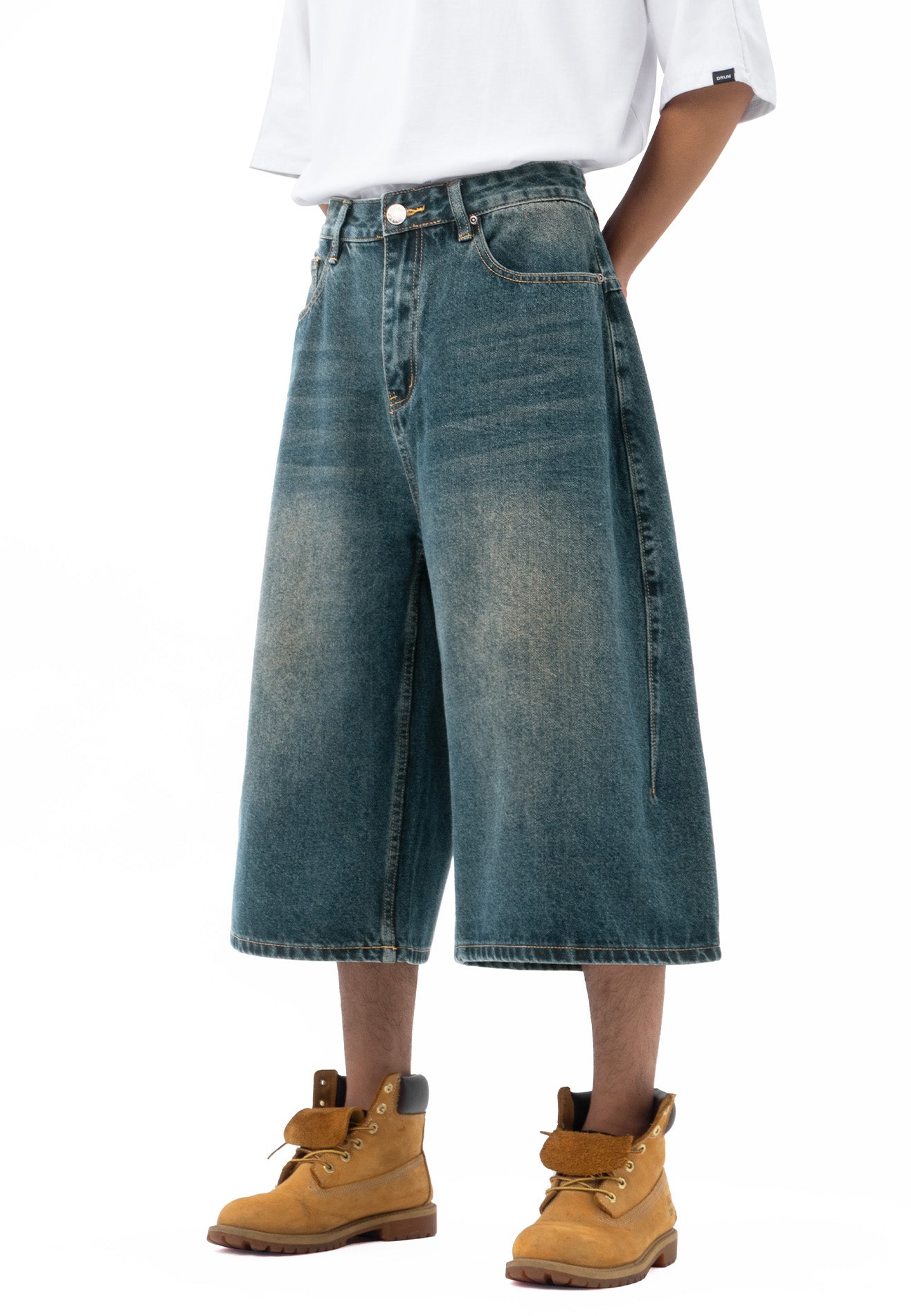 DRUM S. Skater Baggy Denim Jorts - Light Blue