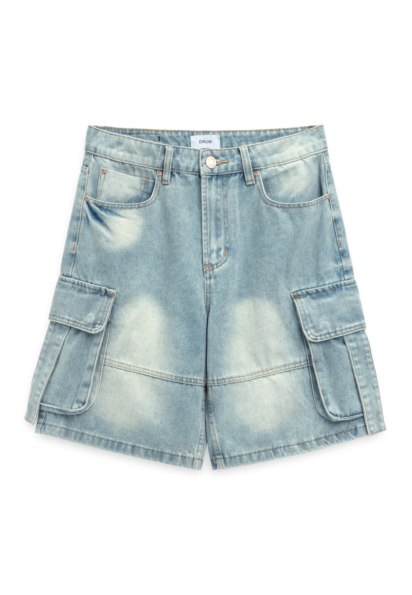 DRUM S. Pocket Cargo Baggy Short Jeans- Light Blue