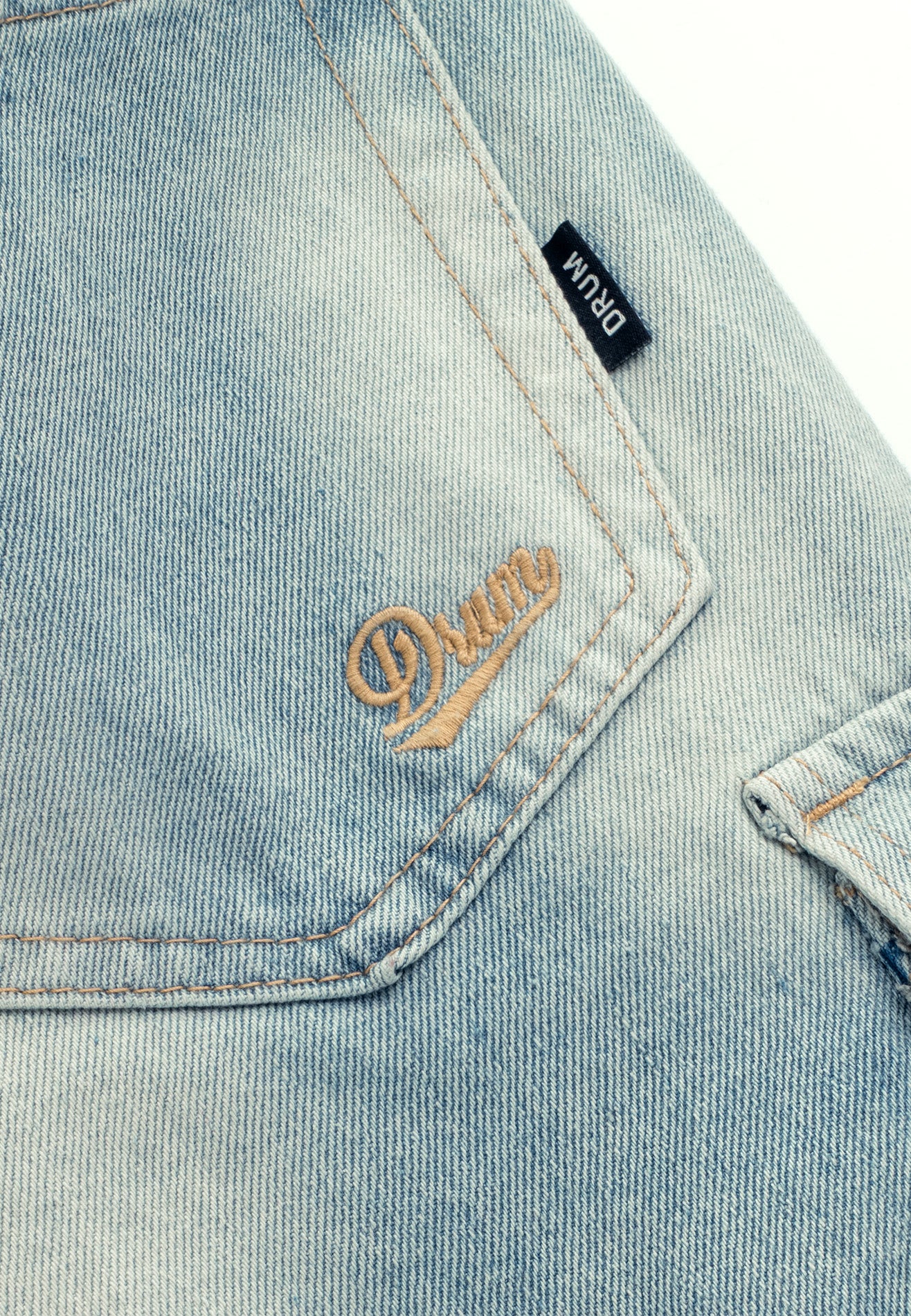 DRUM S. Pocket Cargo Baggy Short Jeans- Light Blue