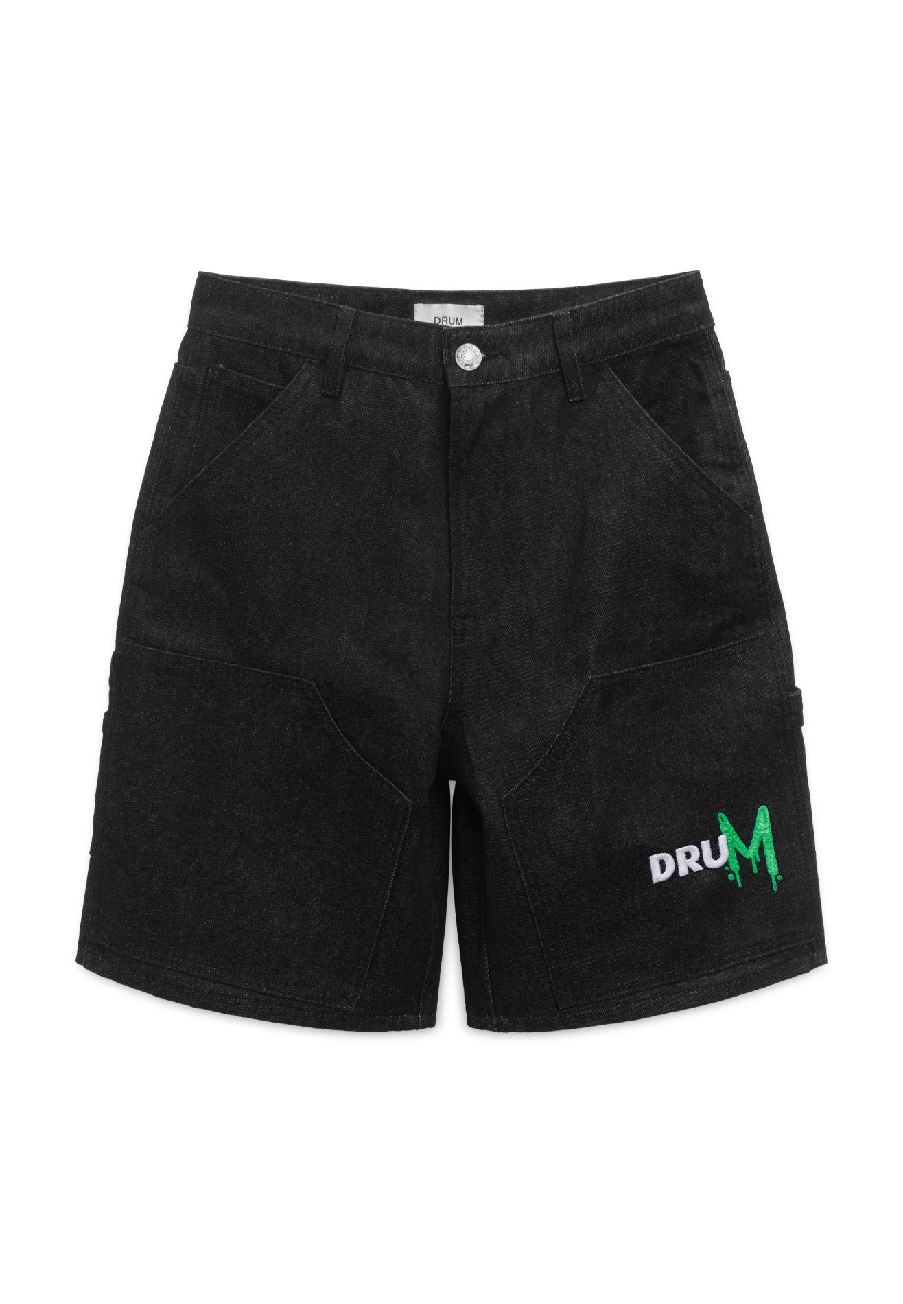 DRUM X MAQ Pocket Cargo Baggy Short Jeans- Black