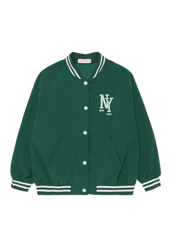 NY Baseball Jacket- Green
