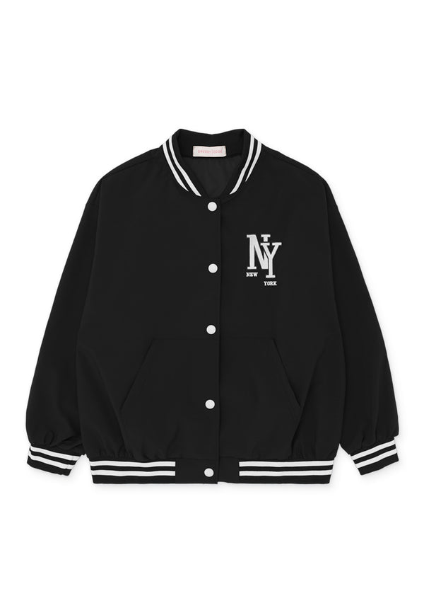 New York Baseball Jacket- Black