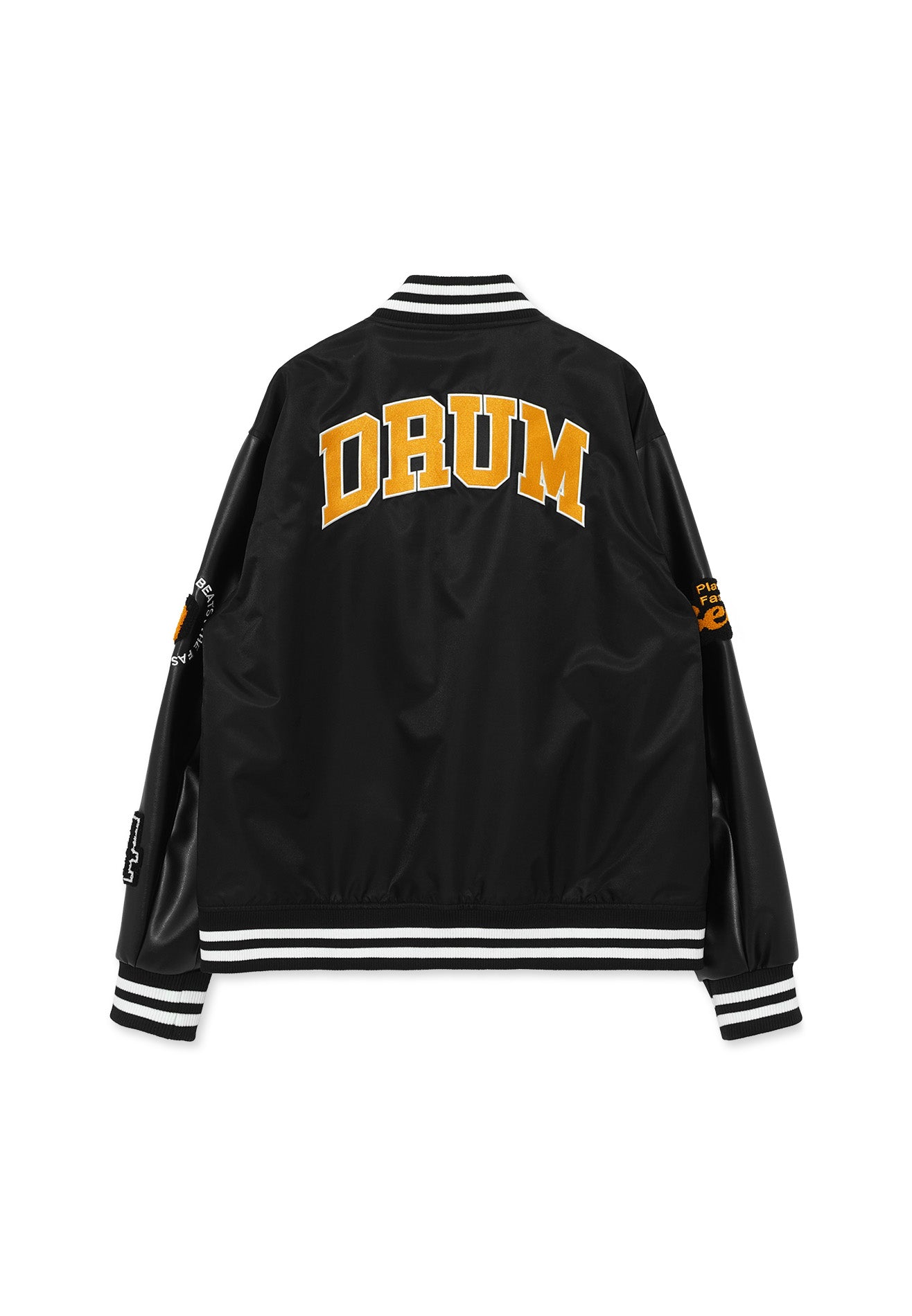 SELECT Embroidery Patches Varsity Jacket - Black