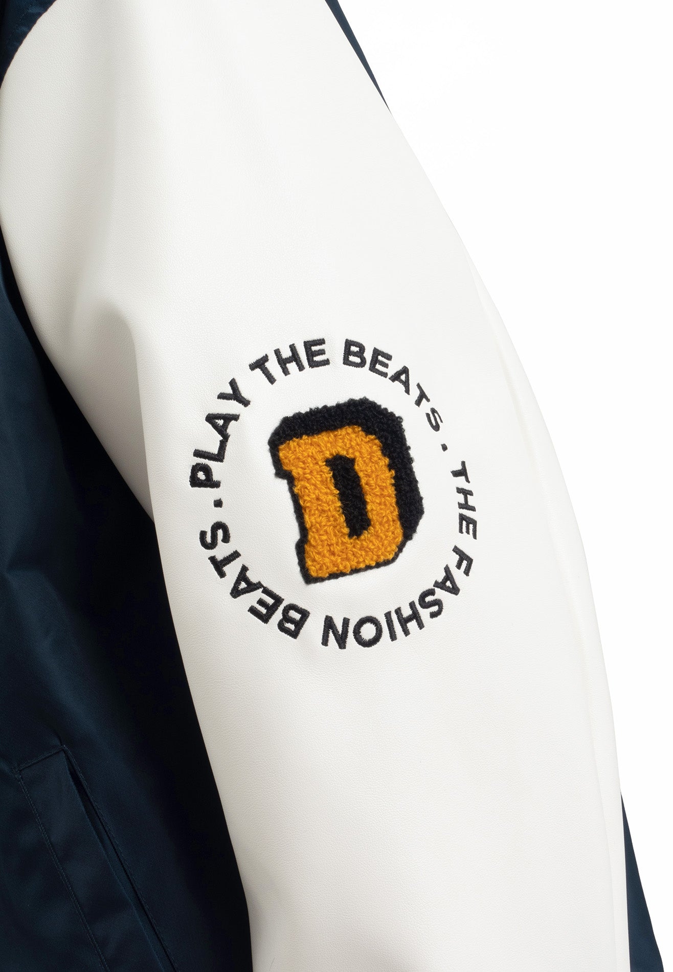 SELECT Embroidery Patches Varsity Jacket - Navy