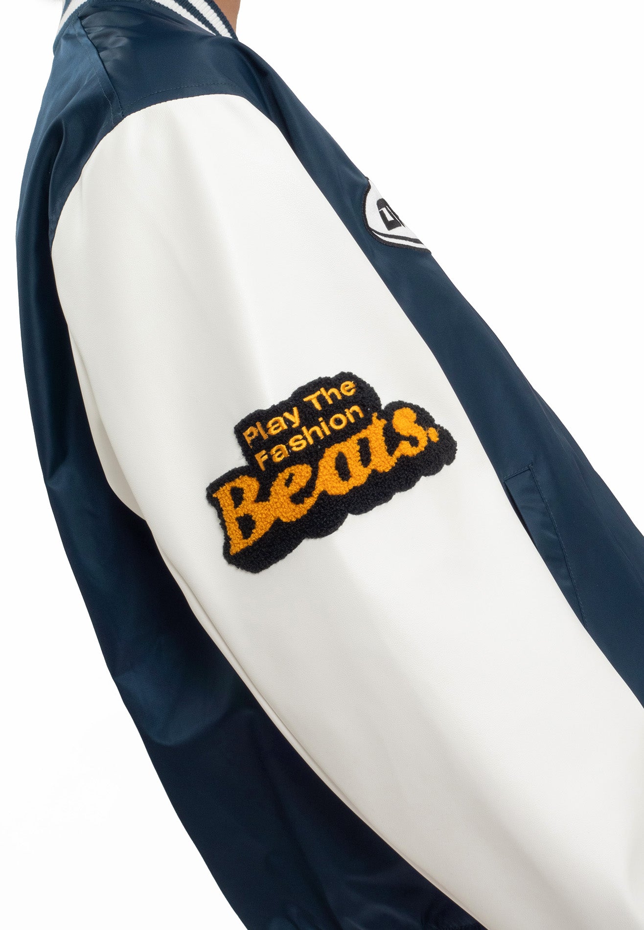 SELECT Embroidery Patches Varsity Jacket - Navy