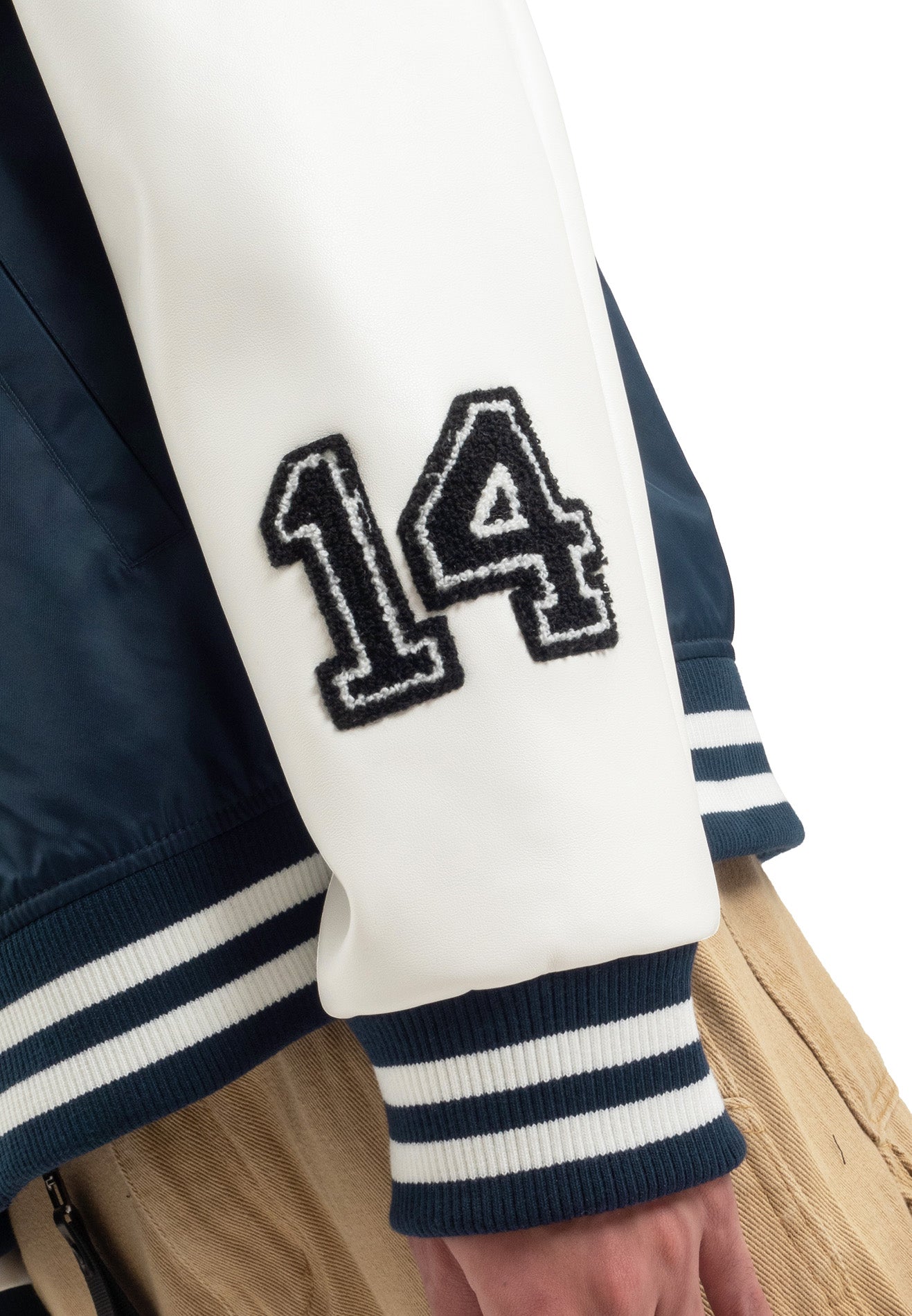 SELECT Embroidery Patches Varsity Jacket - Navy