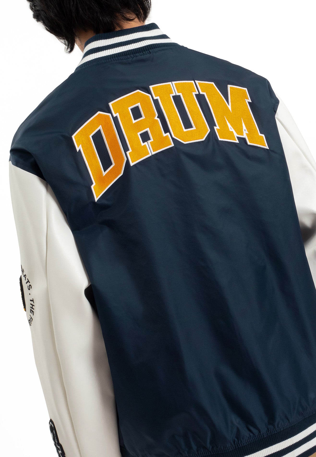 SELECT Embroidery Patches Varsity Jacket - Navy