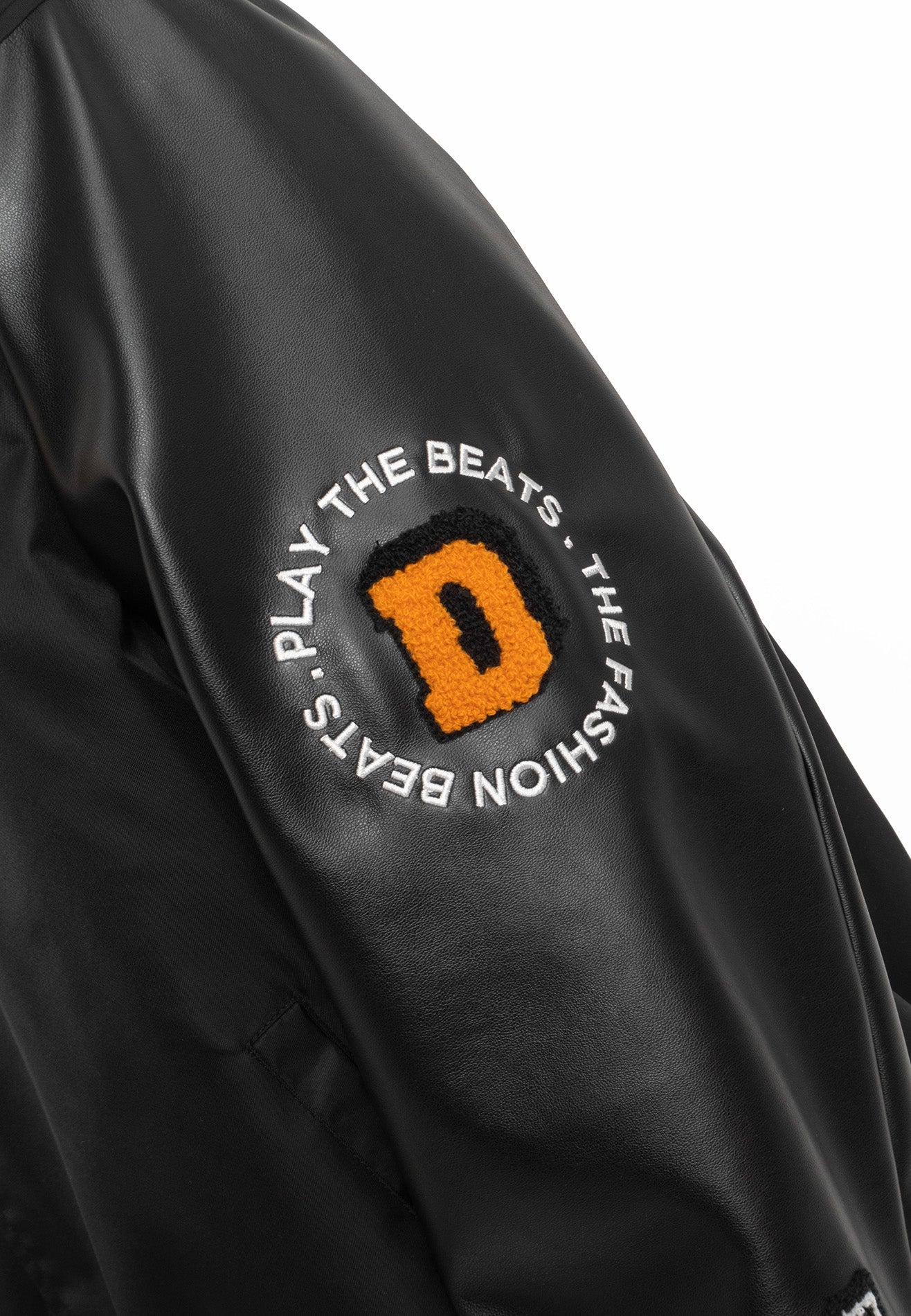 SELECT Embroidery Patches Varsity Jacket - Black