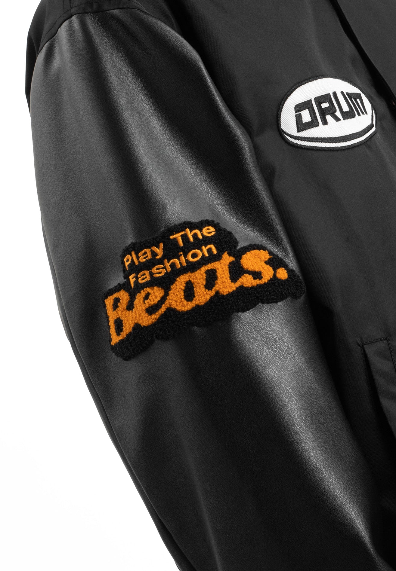 SELECT Embroidery Patches Varsity Jacket - Black