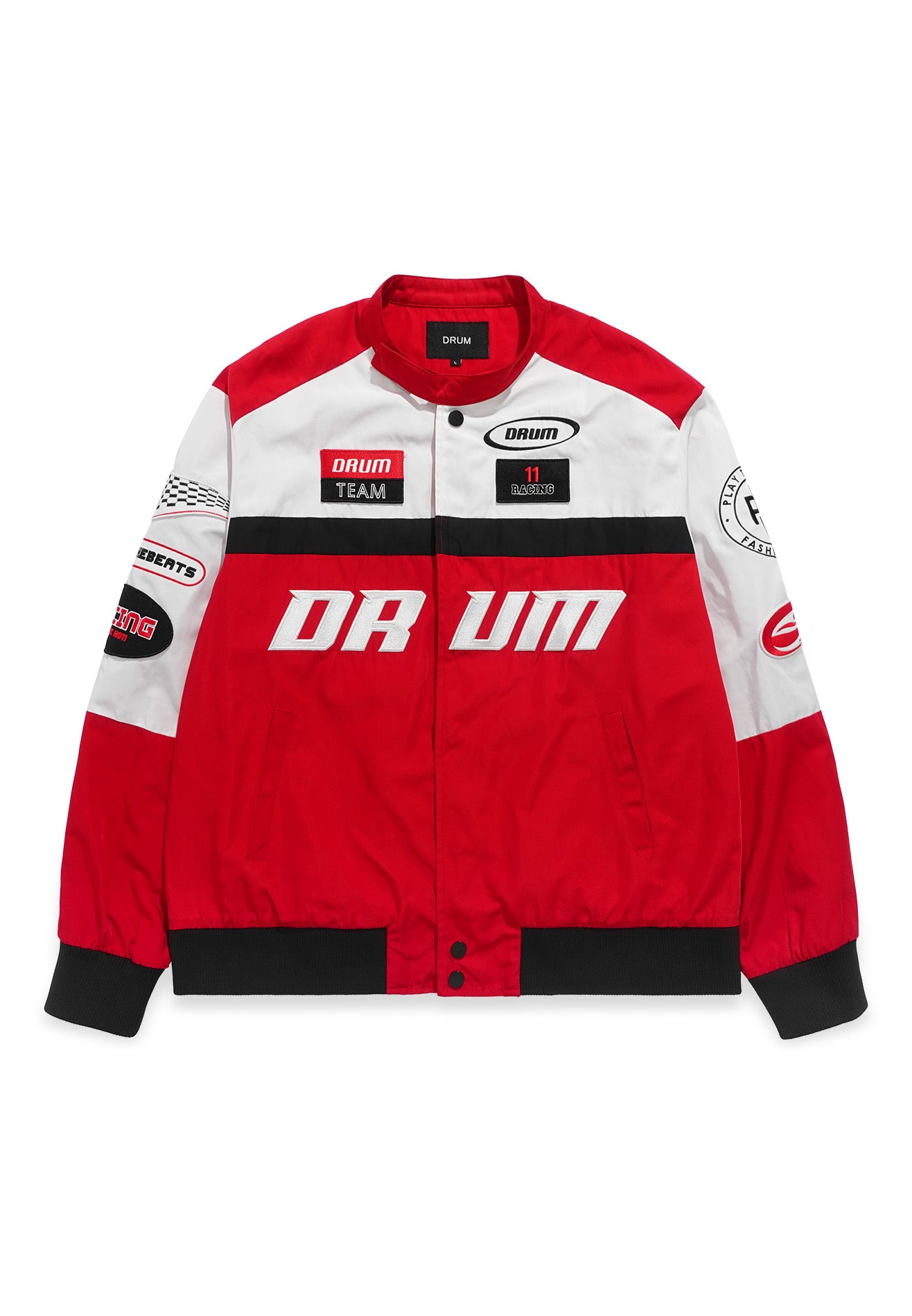 SELECT Embroidery Patches Racing Collection Jacket - Red
