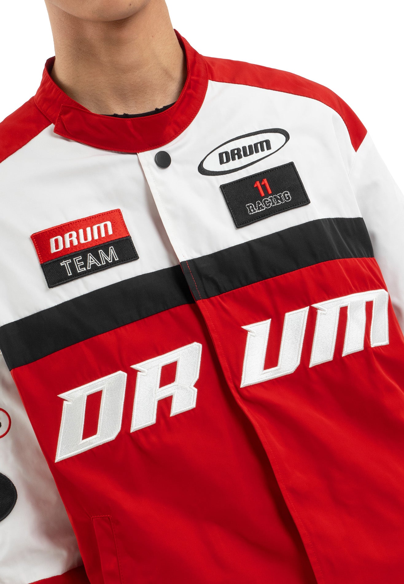 SELECT Embroidery Patches Racing Collection Jacket - Red