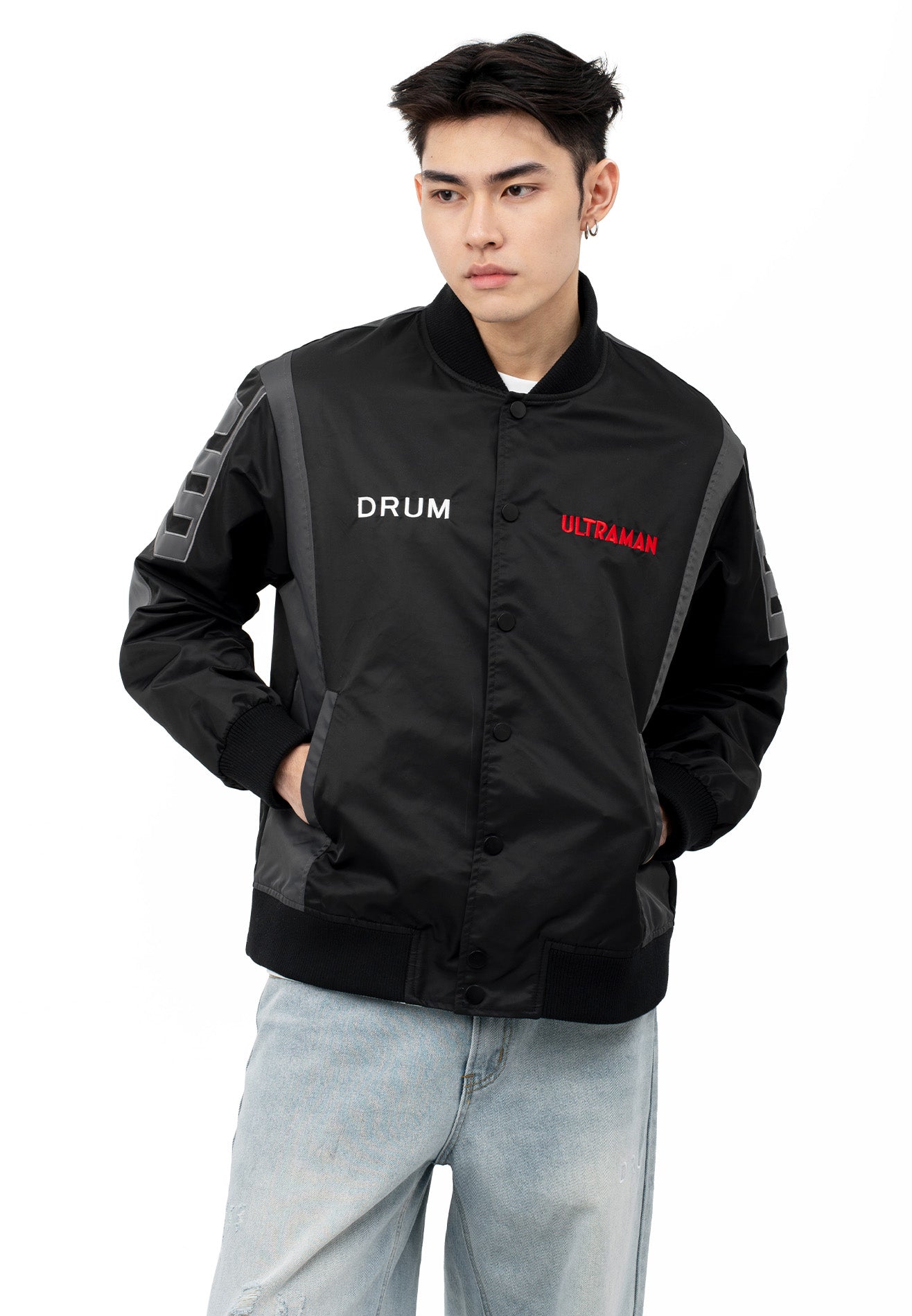 DRUM | ULTRAMAN Captain inspired Jacket- Black