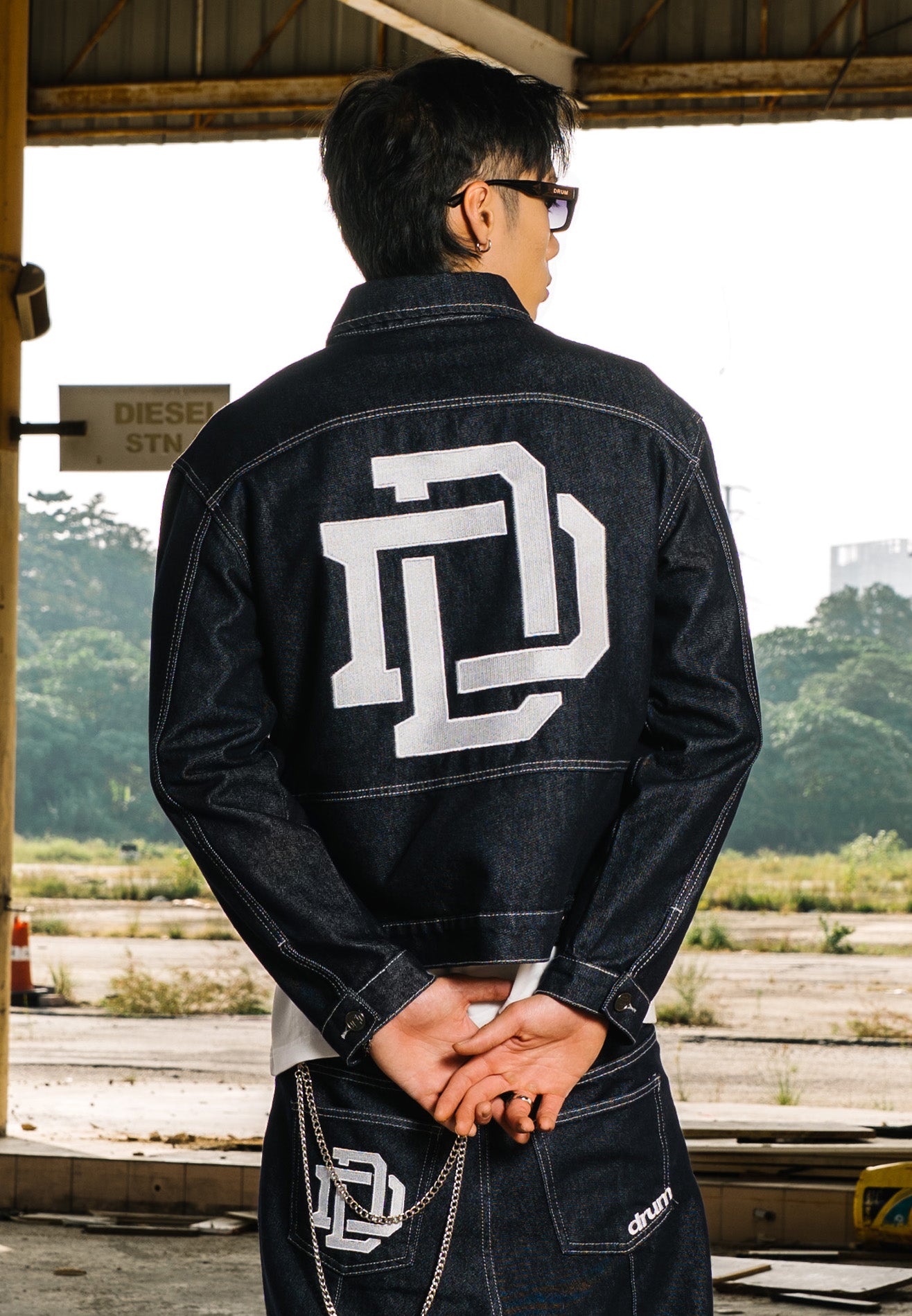 DRUM S. Denim Syndicate Clasp Buckle Jacket- Navy