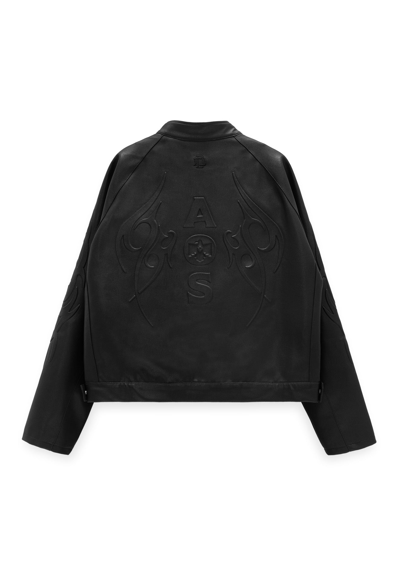 DRUM X AOS 3D Embossed Pu Leather Jacket- Black