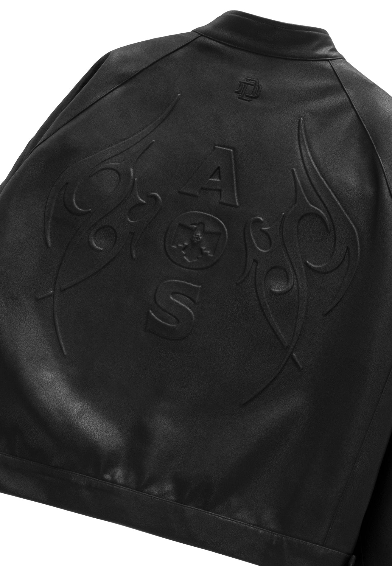 DRUM X AOS 3D Embossed Pu Leather Jacket- Black