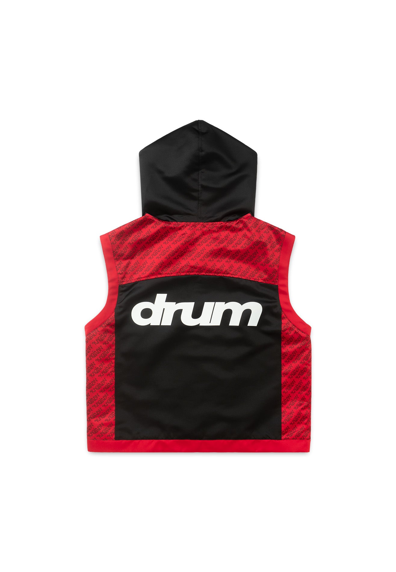 DRUM x Kabilan S. Sleeveless Hoodie Cape Jacket- Black