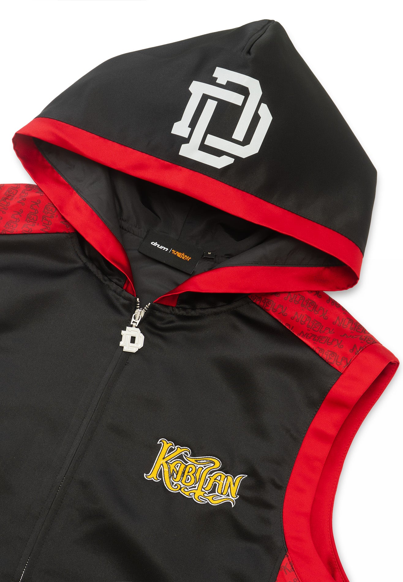 DRUM x Kabilan S. Sleeveless Hoodie Cape Jacket- Black