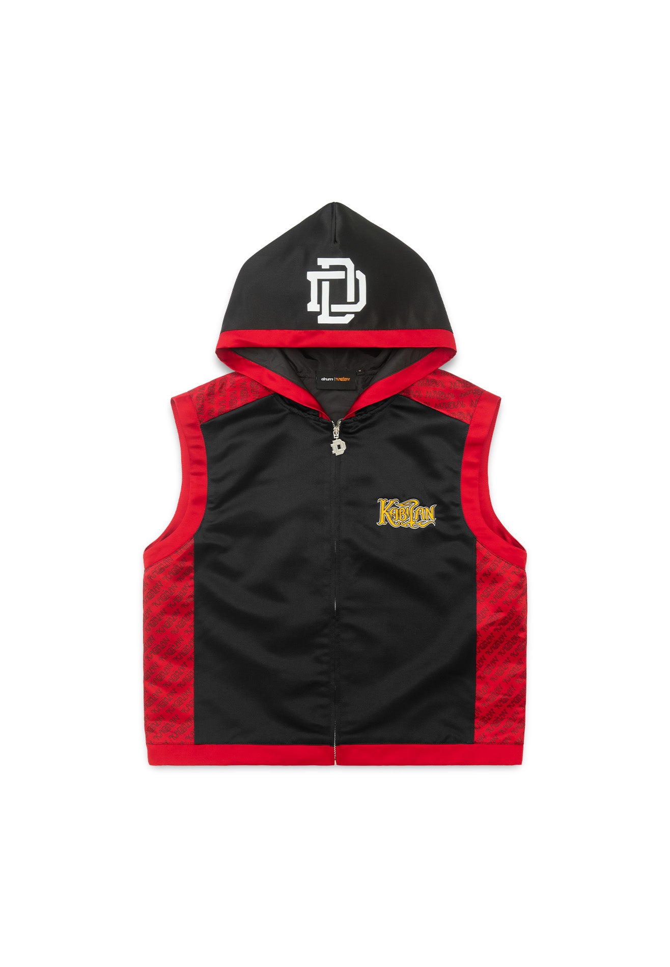 DRUM x Kabilan S. Sleeveless Hoodie Cape Jacket- Black