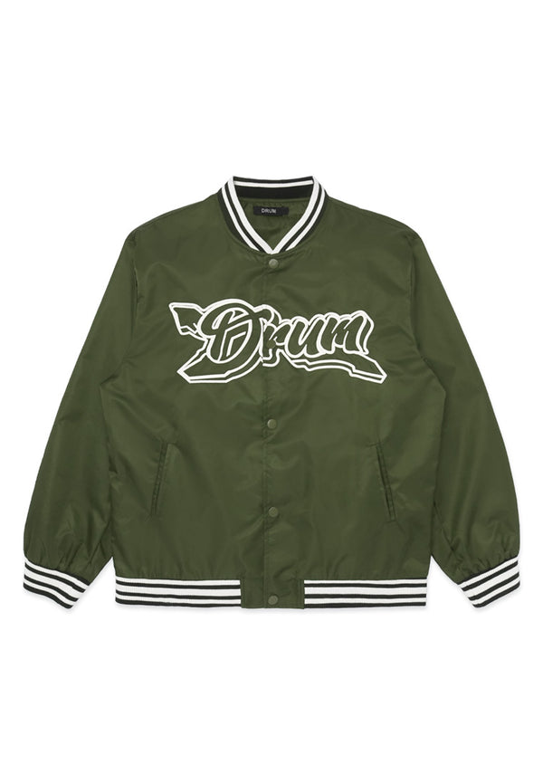 DRUM SELECT Logo Baseball Jacket - Green
