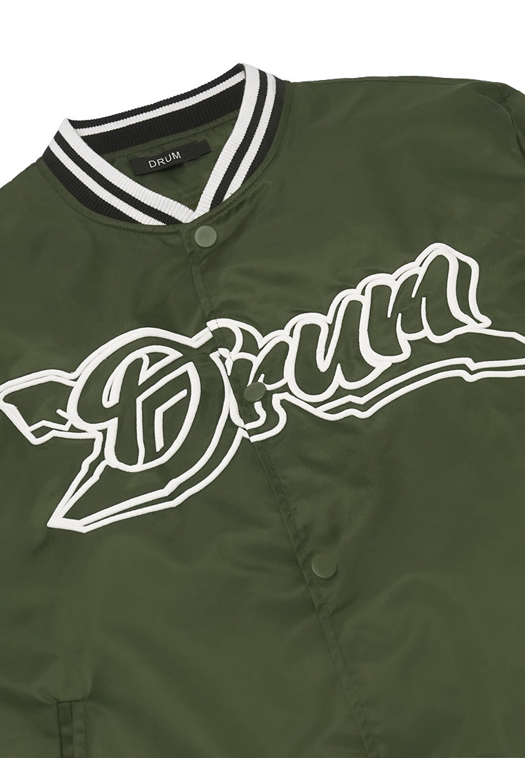 DRUM SELECT Logo Baseball Jacket - Green