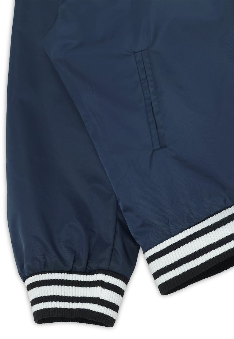 DRUM SELECT Logo Baseball Jacket - Navy Blue