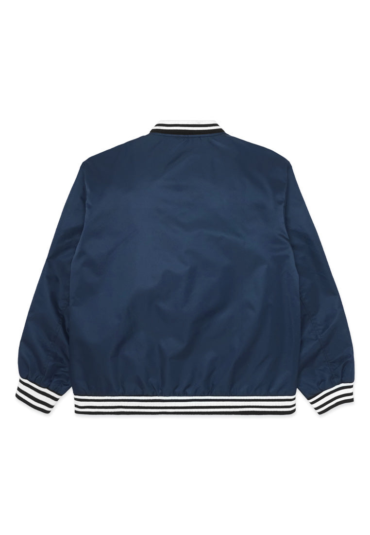 DRUM SELECT Logo Baseball Jacket - Navy Blue