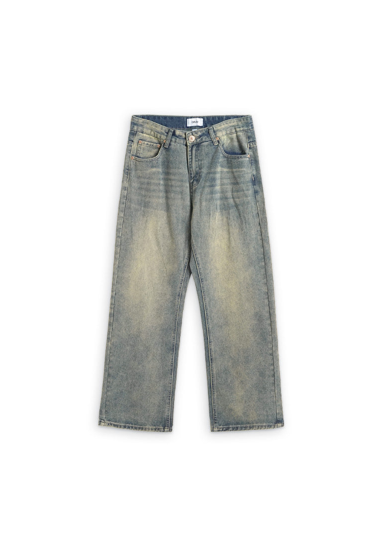 DRUM Stone Washed Baggy Jeans- Blue