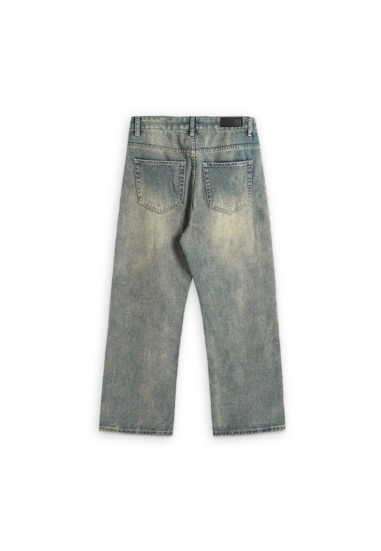 DRUM Stone Washed Baggy Jeans- Blue