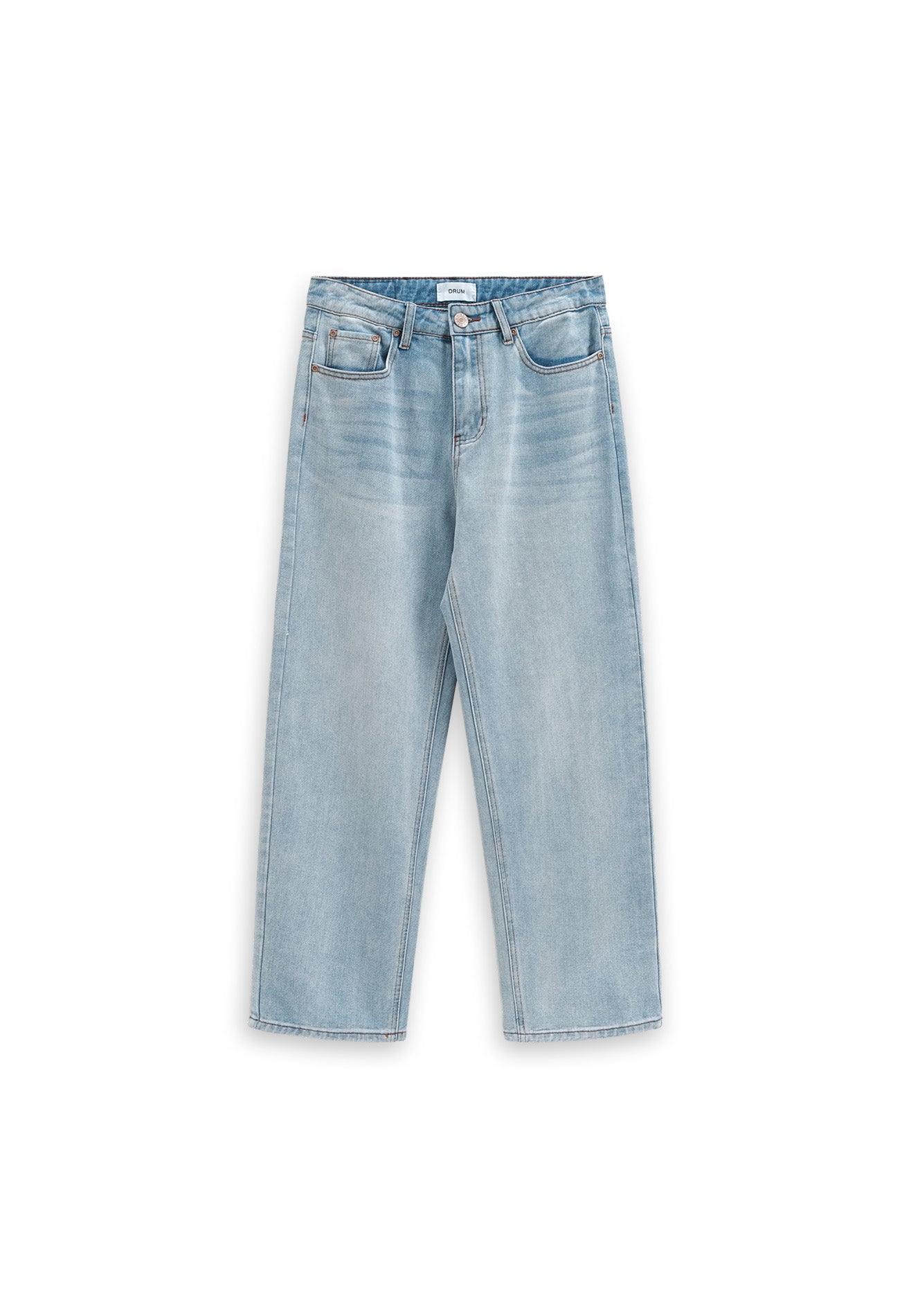 DRUM Washed Denim Straight Cut Jeans- Light Blue