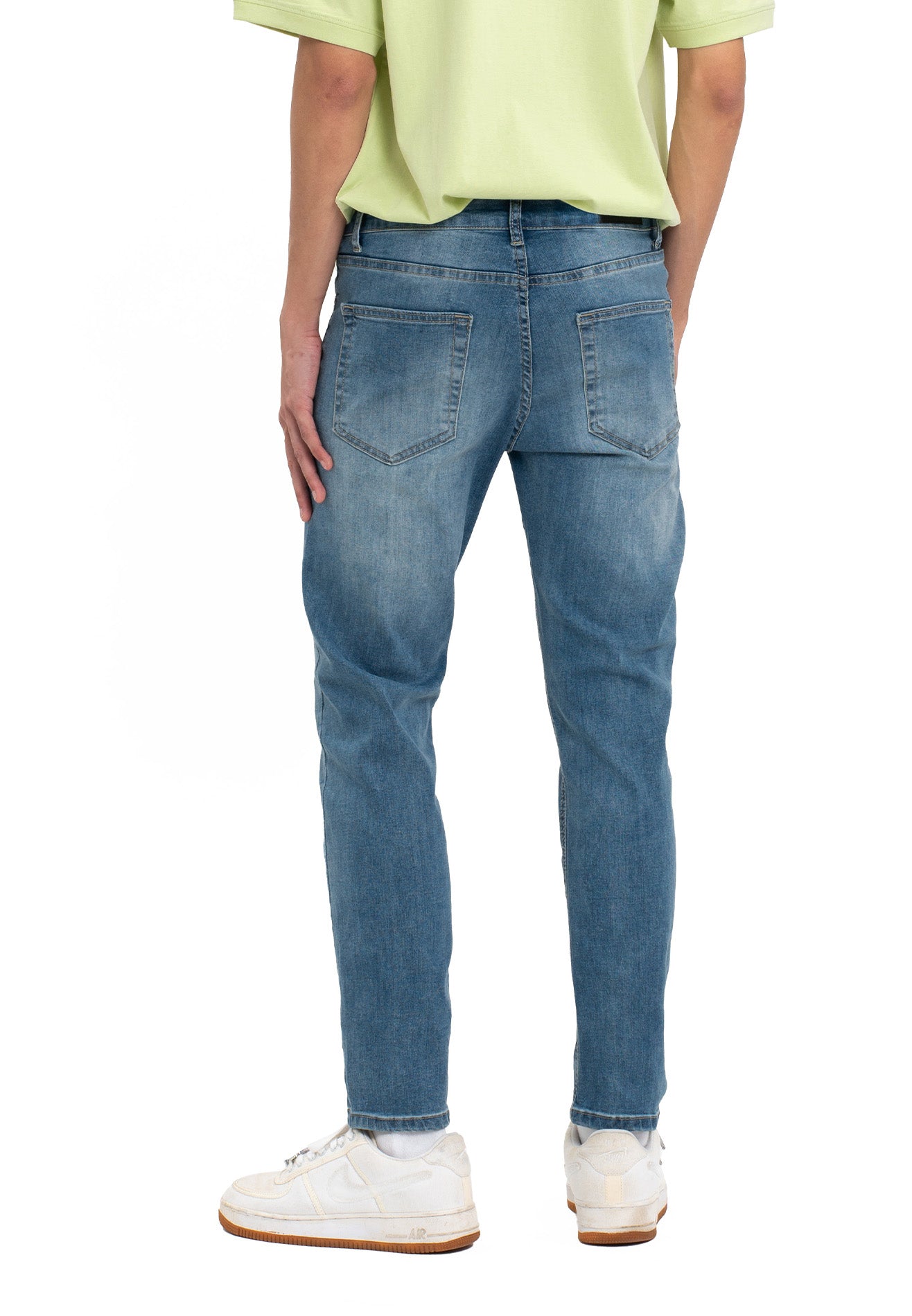 Washed Details Skinny Fit Jeans- Dark Blue