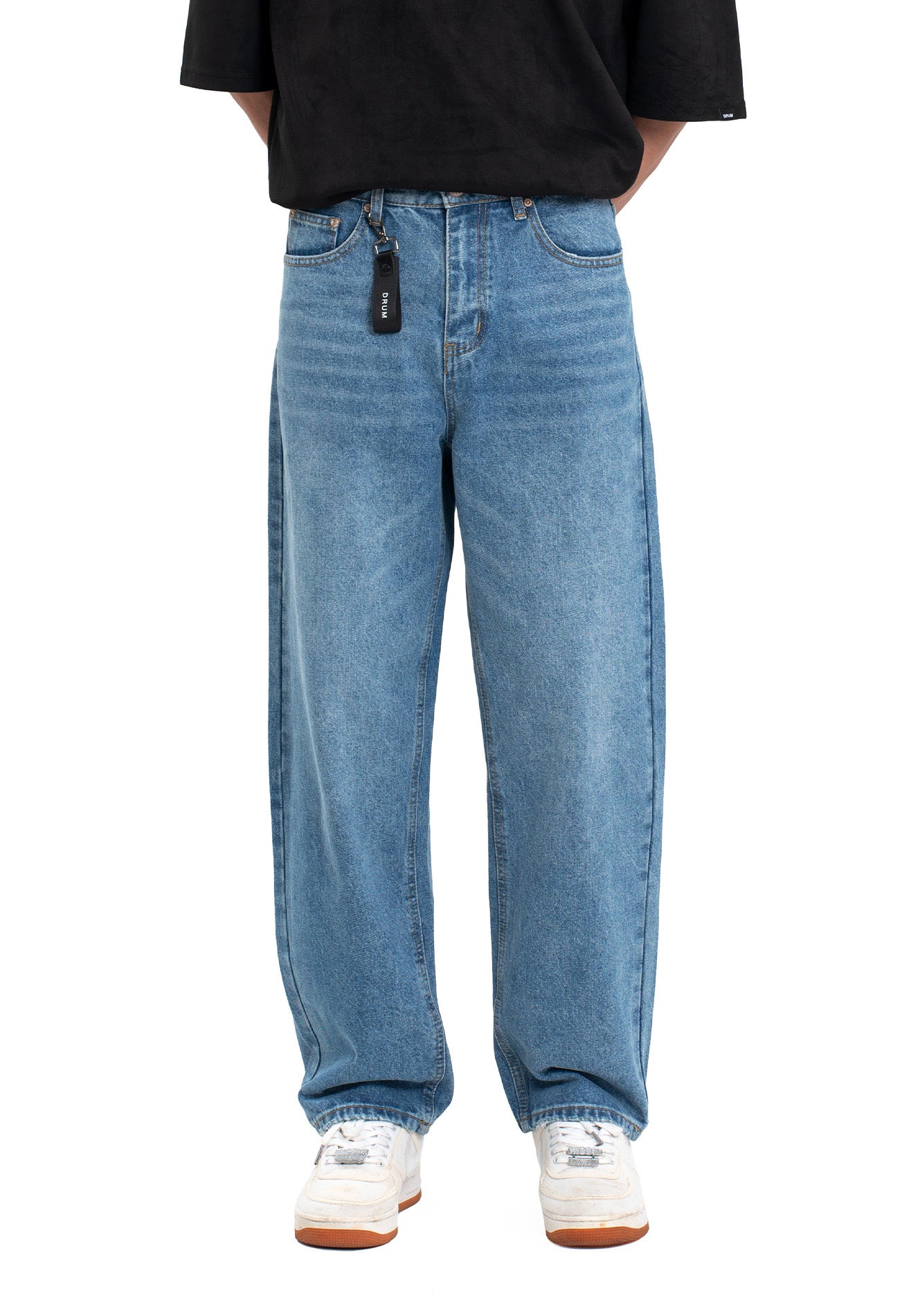 DRUM Washed Denim Straight Cut Jeans- Blue