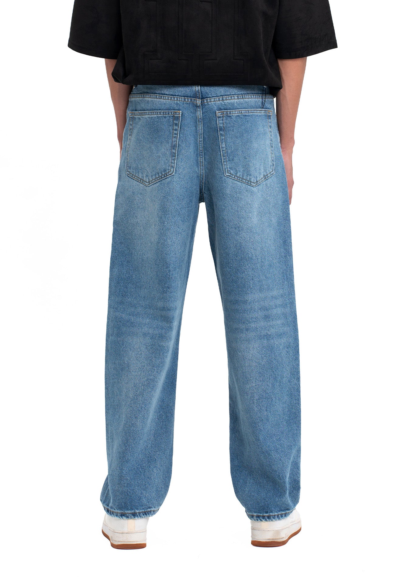 DRUM Washed Denim Straight Cut Jeans- Blue