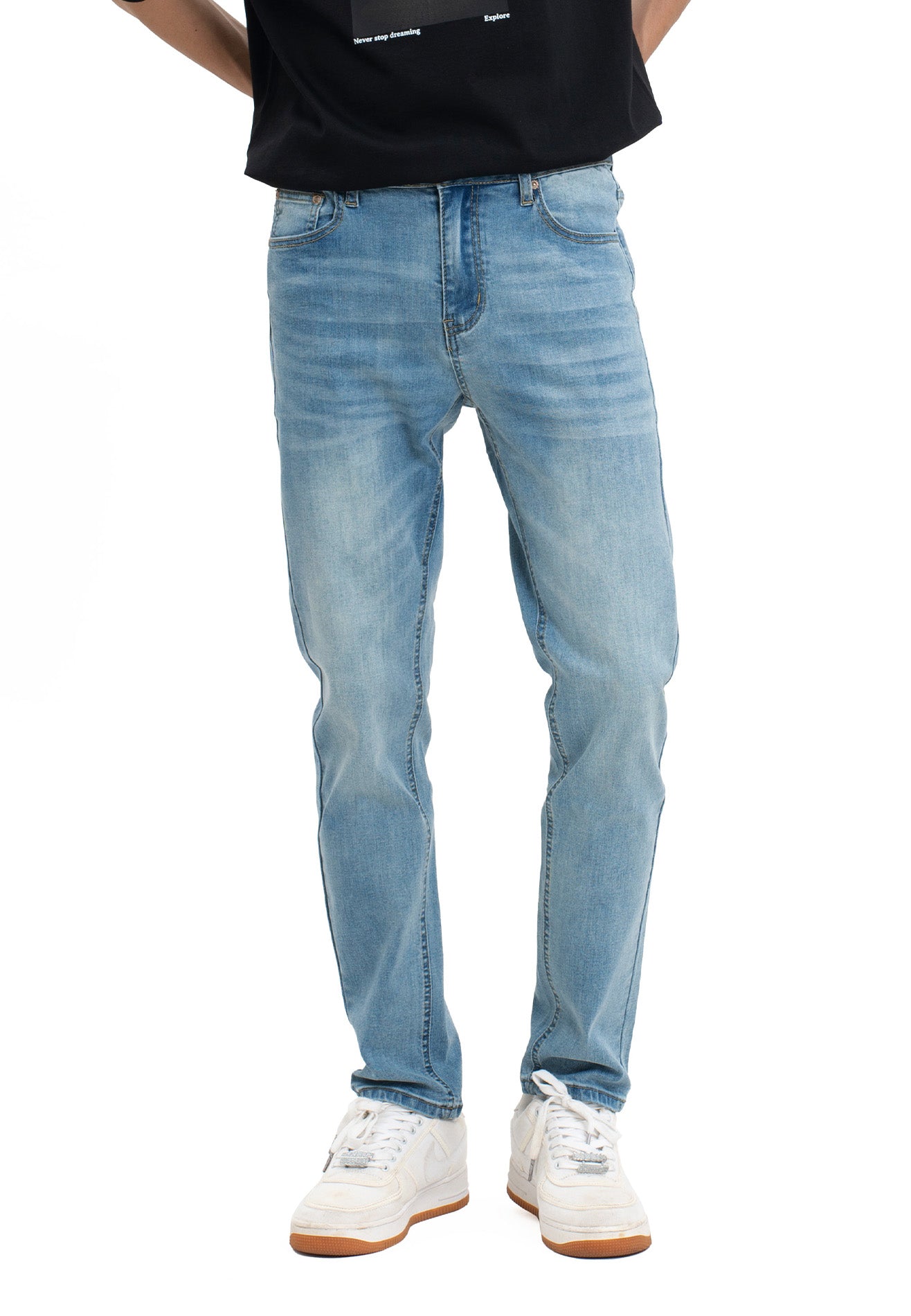 Classic Washed Slim fit Jeans- Blue