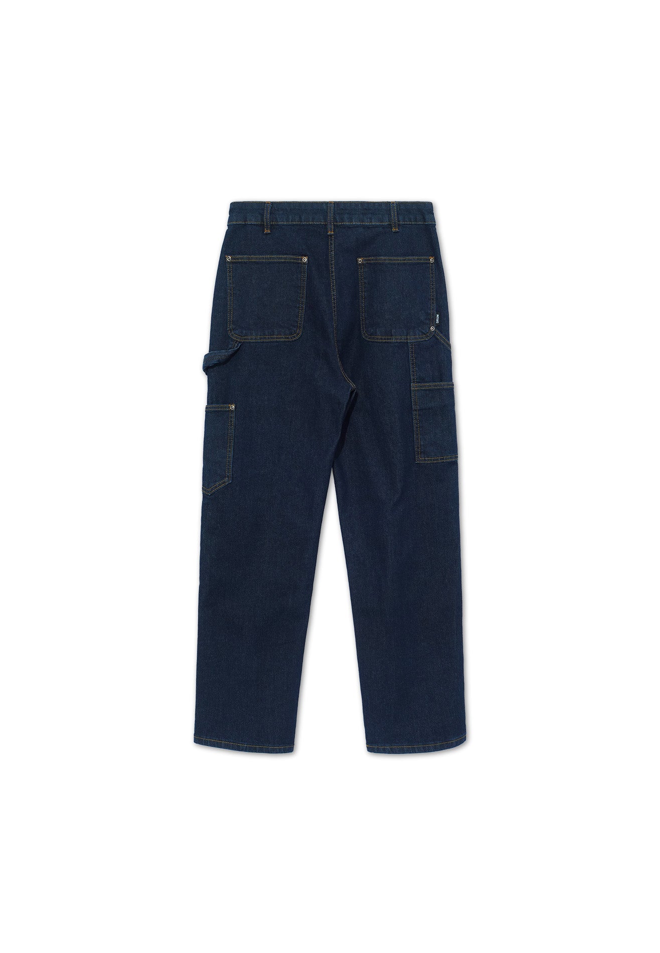 Double Knee Straight Cut Jeans- Navy