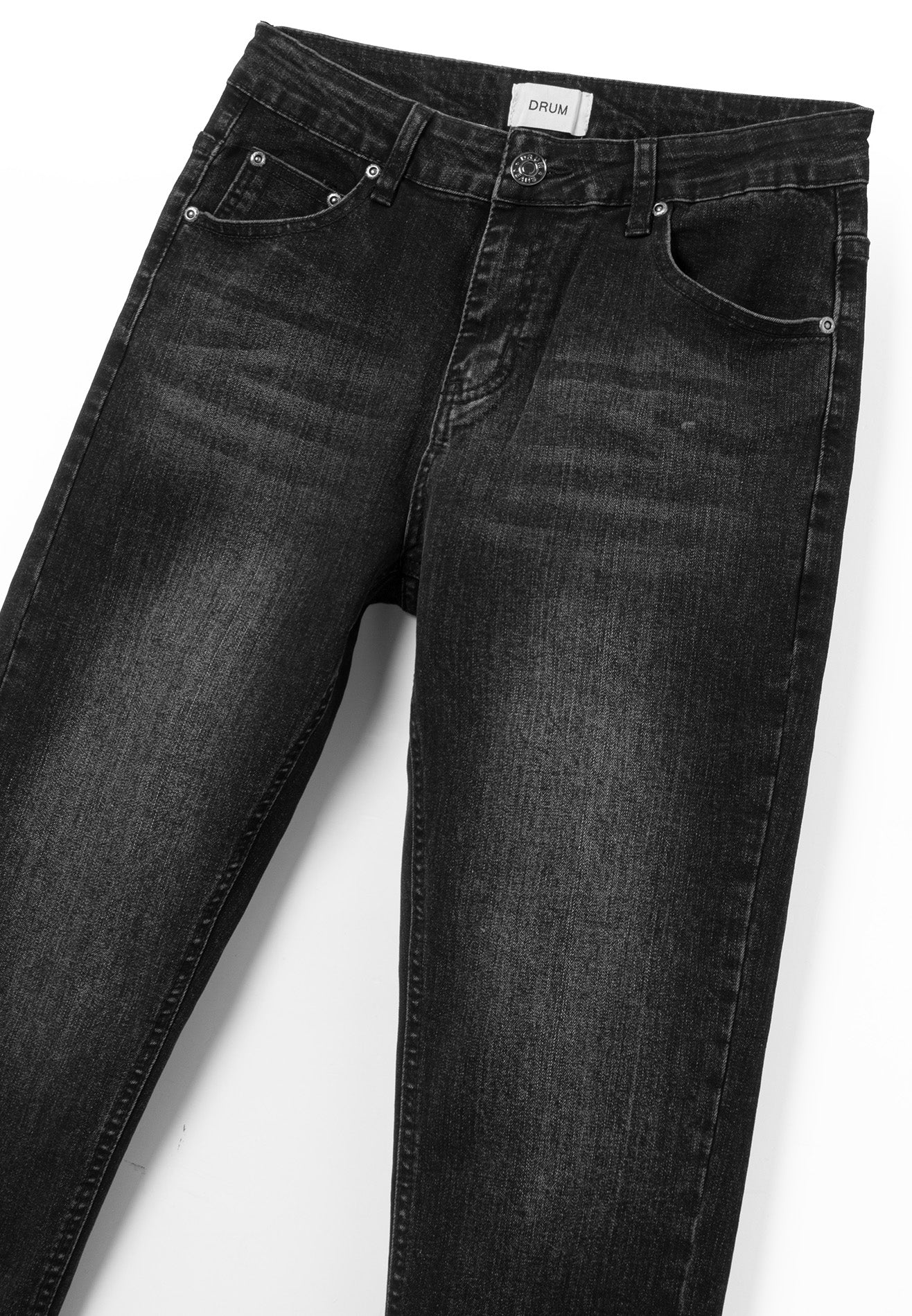 DRUM Classic Washed Details Slim fit Jeans- Black