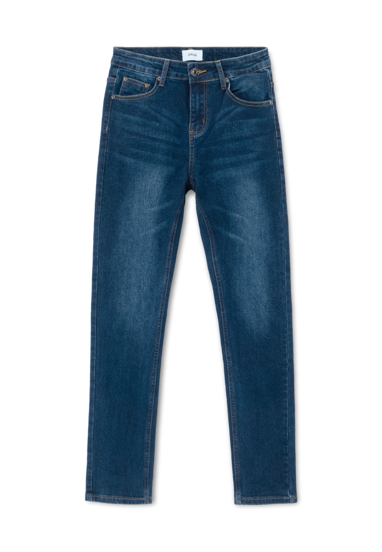 DRUM Cat Whiskle Washed Details Slim fit Jeans- Dark Blue