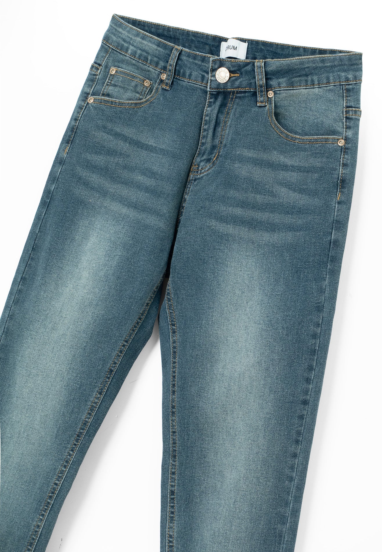 DRUM Cat Whiskle Washed Details Slim fit Jeans- Grey Blue
