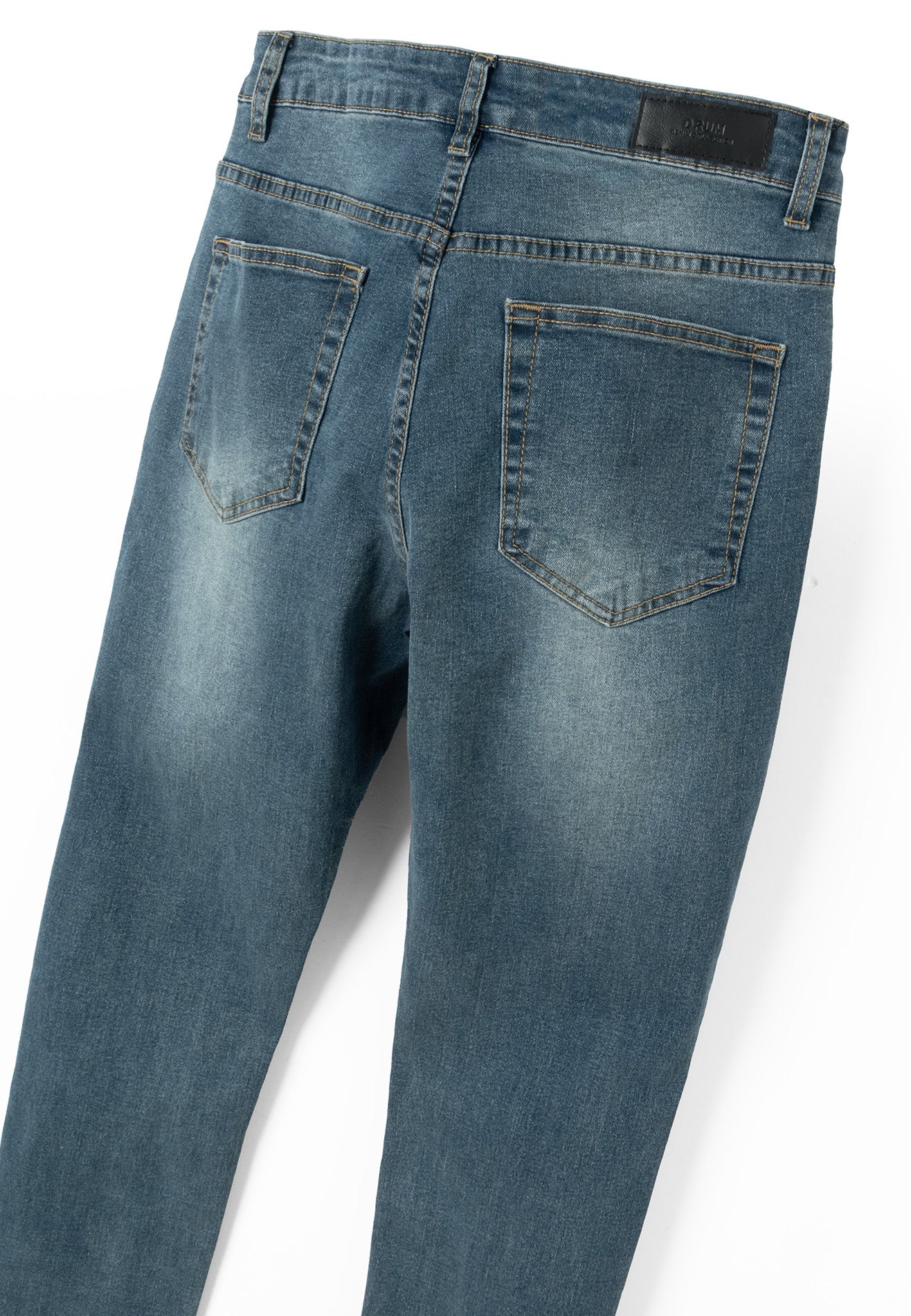 DRUM Cat Whiskle Washed Details Slim fit Jeans- Grey Blue