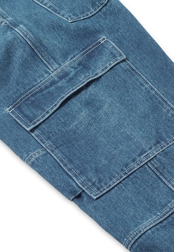 DRUM Pocket Style Straight Cut Jeans- Dark Blue