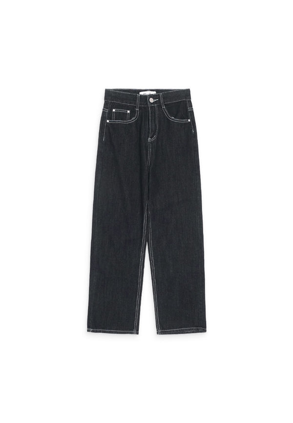 Relaxed Fit Long Jeans- Dark Blue