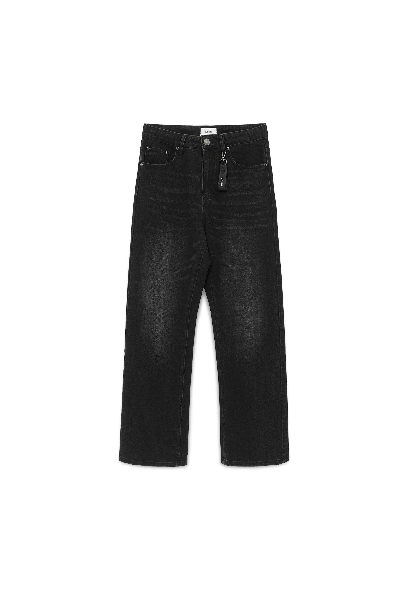 Stone Washed Baggy Jeans- Black