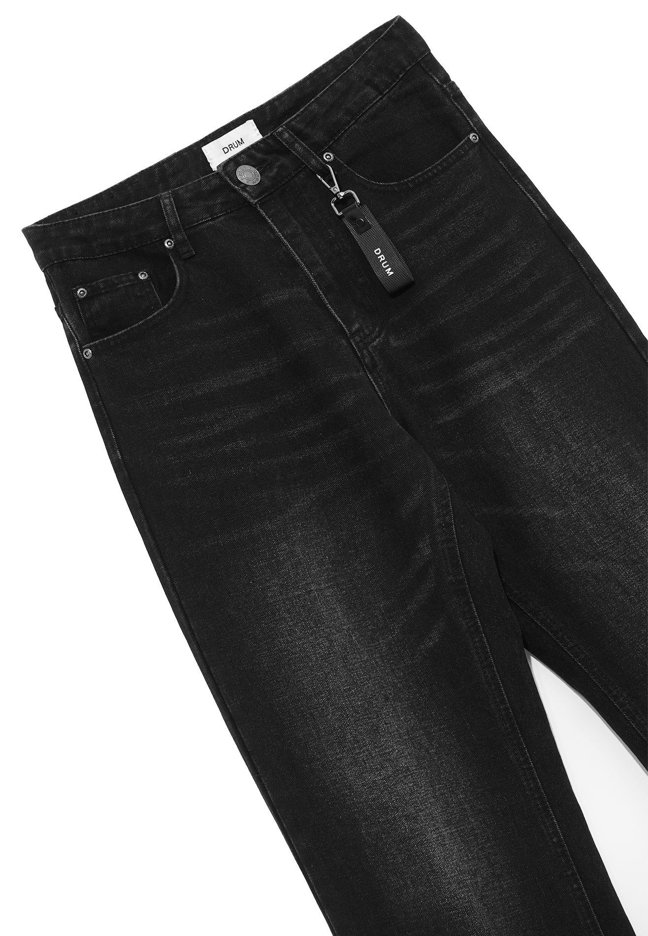 Stone Washed Baggy Jeans- Black