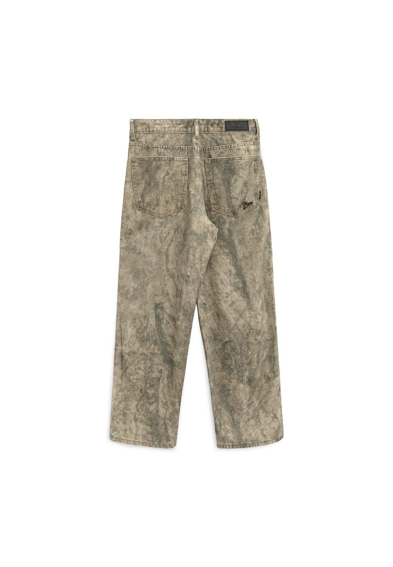 DRUM Digital Print Denim Straight Cut Jeans- Brown