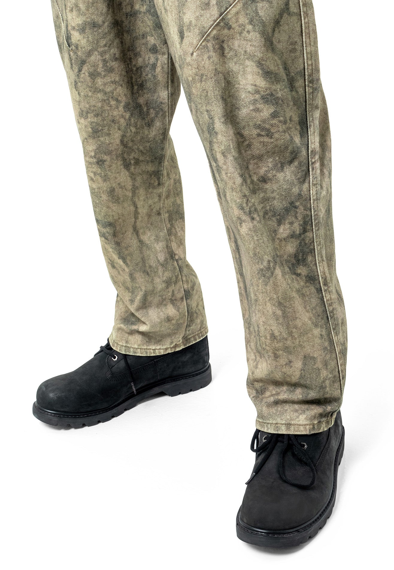 DRUM Digital Print Denim Straight Cut Jeans- Brown