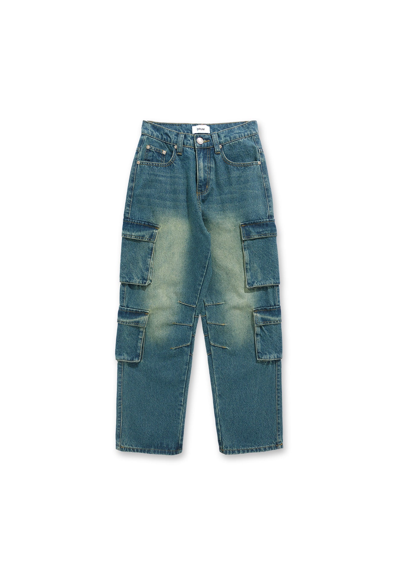 Select Women Denim Washed Pockets details Baggy Jeans- Dark Blue